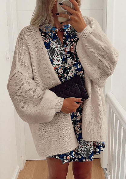 PRETTYGARDEN Womens Oversized Cardigan Sweaters Fall Long Lantern Sleeve Knit Open Front Lightweight Sweater